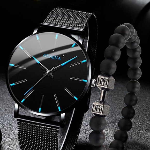 Geneva Other - Black Watch Set for Men